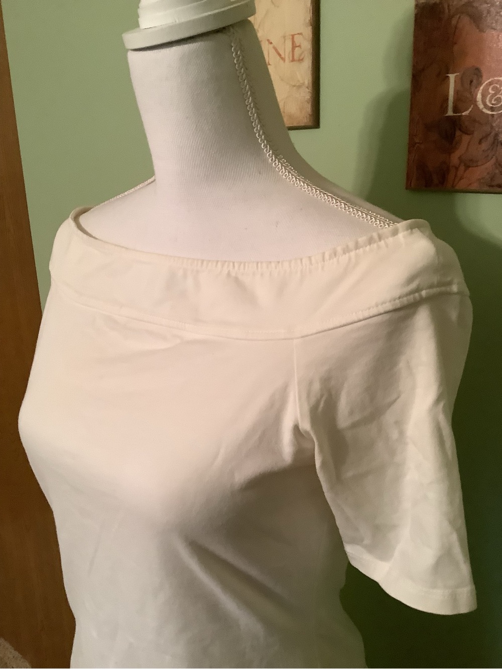 White Boatneck “Sunny Girl” Top - Size L